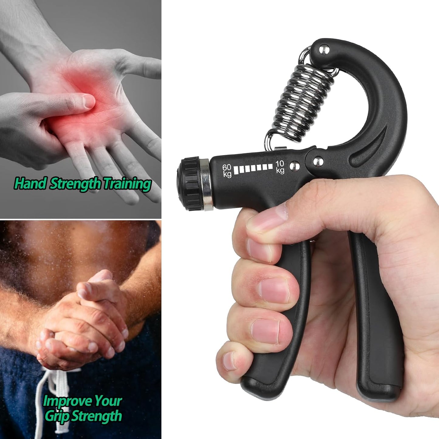 Hand Grip Ajustable 22-132Lbs (10-60Kg) para Músicos y Atletas
